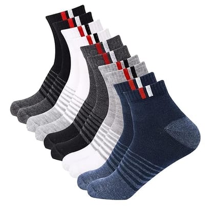 HAYBERG Polyester Striped Ankle Length Socks for Men & Women, Multicolour, Pack of 5, Free Size