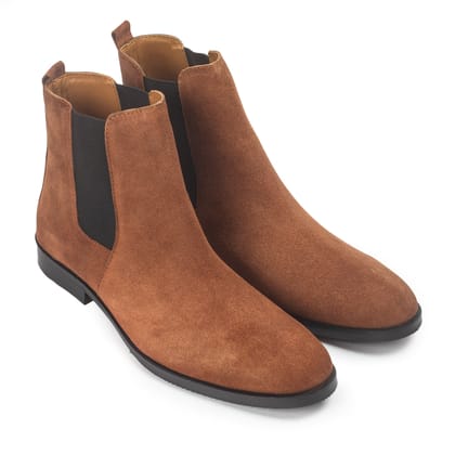 Suede-Leather Chelsea Boots (Chocolate Brown)-EU 41 / UK 7 / Chocolate Brown