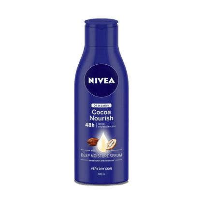 Nivea body milk cocoa nourish, 200 ml Bottle