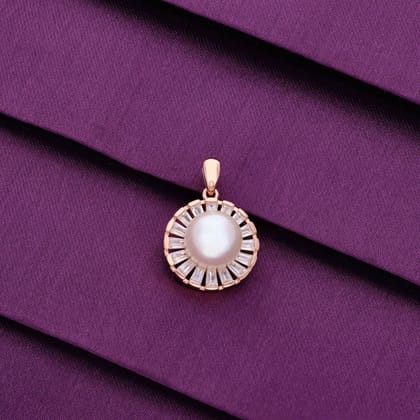 Mystic Rose Gold Pearl Silver Pendant-Pearl / Rose Gold
