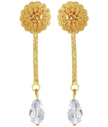Vighnaharta Golden Drop Earrings ( Pack of 1 ) - Golden