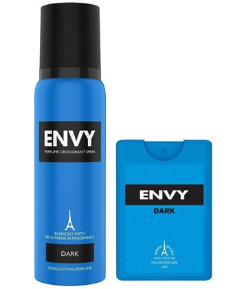 Envy Dark Deo for Men 120ml & Dark Pocket Perfume 18ml (Pack of 2)
