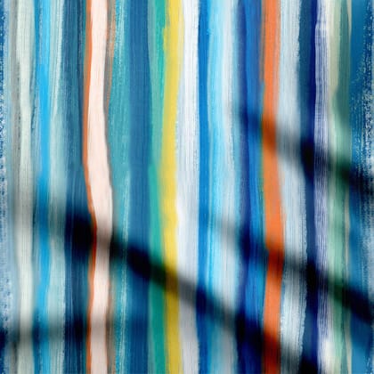 Azure Lines Print Fabric-Cotton