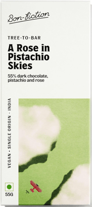 Bonfiction Rose Pista Skies Dark Chocolate, 55 gm