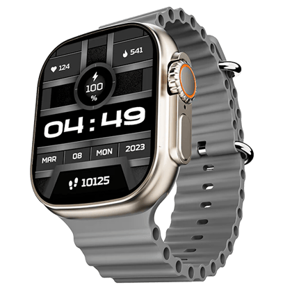 boAt Wave Elevate | Smartwatch with 1.96" (4.97cm) HD Display, BT Calling, 100+ Sports Modes, 15 Days Battery, Premium Metal Body Deep Grey