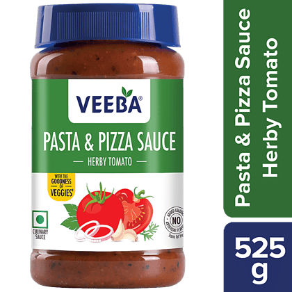 Veeba Pasta & Pizza Sauce Herby Tomato| Red Pasta Sauce Herb, 525 G