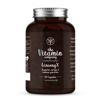The Vitamin Company Ginseng 700mg (60 Days of serving pack) Korean, American & Siberian Ginseng For Men | Supports Brain Function, Boosts Immunity, Energy