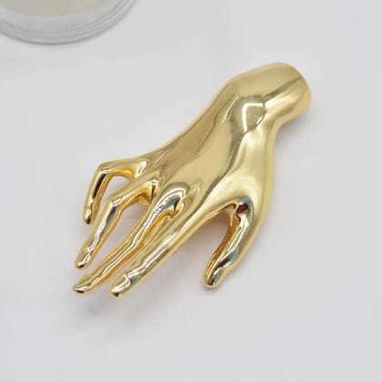 Glossy Hand 18K Gold Anti Tarnish Brooch For Women
