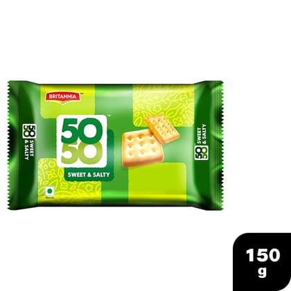 Britannia 50-50 Sweet & Salty Biscuits, 150 g