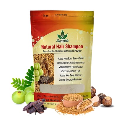 Havintha Natural Hair Shampoo With Methi Dana, Amla, Reetha and Shikakai | Promotes Hair Growth- 227 Grams-Pack of 2
