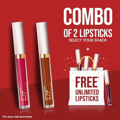 LIT Liquid Matte Pack of 2 + Unlimited Lipsticks for Lifetime