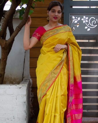 Tripura Silk Handwoven Sarees with Pochampally Border