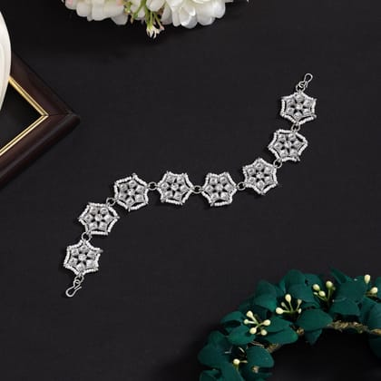 Silver Color Matha Patti (MTP409SLV)-Default Title / white / Alloy with Good Quality Silver Plated