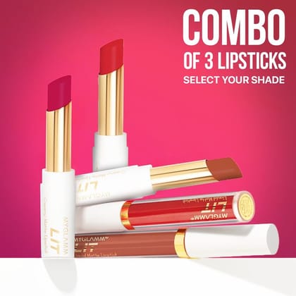 LIT Creamy Matte Lipstick Pack of 2 + LIT Liquid Lipstick Exclusive Combo