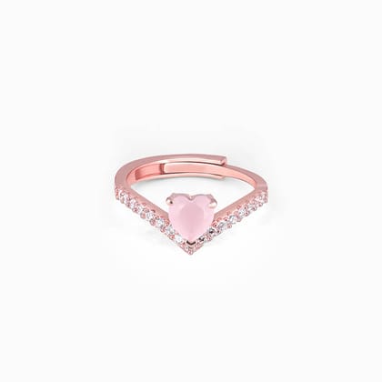 Rose Gold Pink Heart Ring