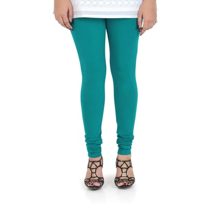 Vami Women's Cotton Stretchable Churidar Legging - Water Green