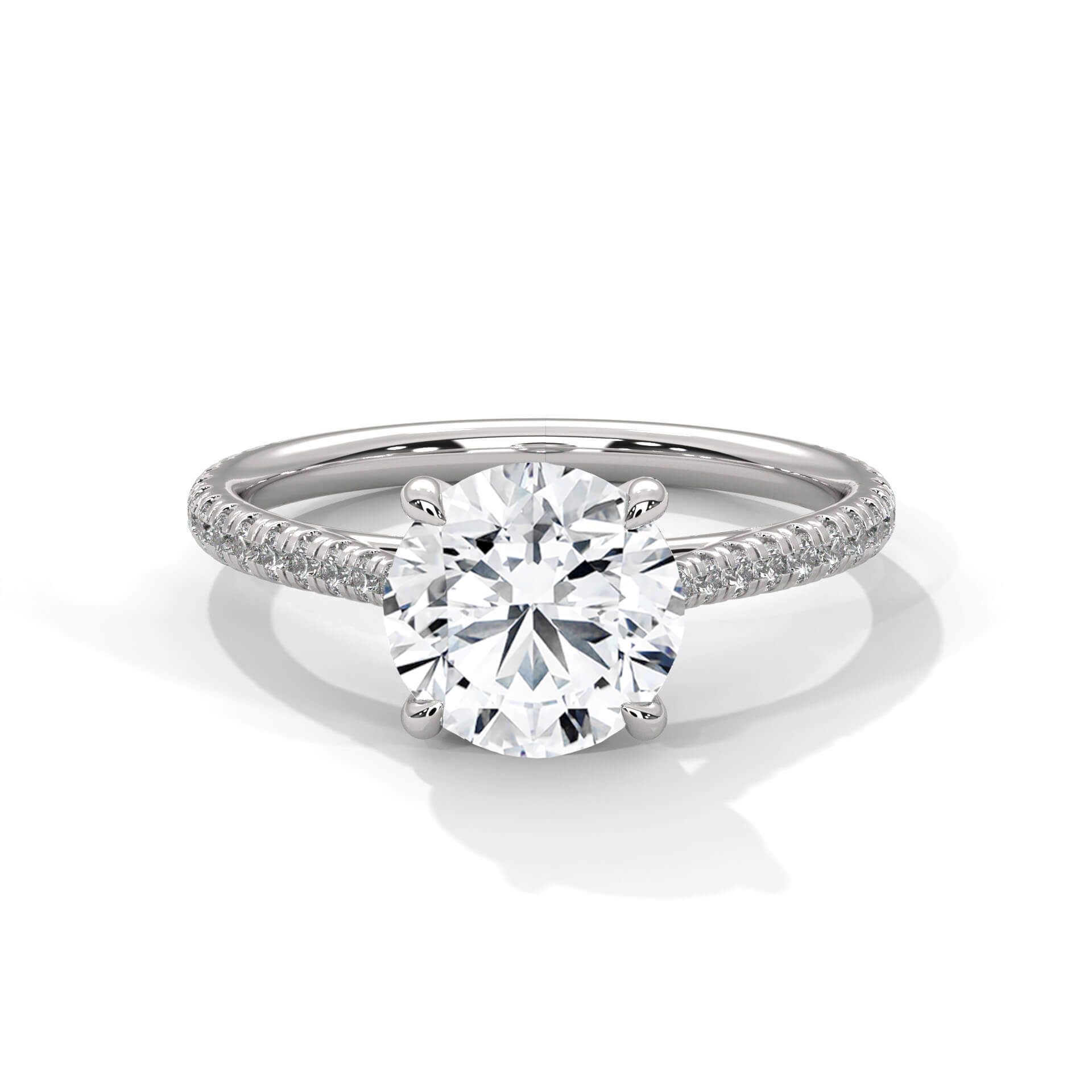 Zarria 2 Carat MOISSANITE Solitaire Silver Ring White Gold-12