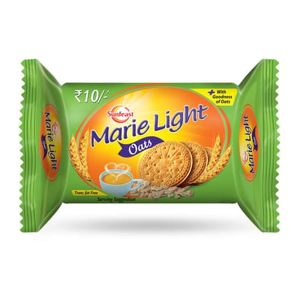 fSunfeast Marie Light Biscuits - With Oats & Wheat Fibre, Tea Time Partner, 65 g