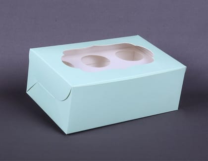 6 Cupcake Box Mint (6" X 9.5" X 3.5")-Pack Of : 10