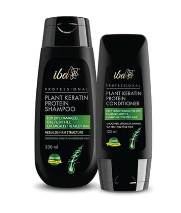 Iba Plant Keratin Shampoo & Conditioner Combo , High Foaming Formula for Dry Frizzy Damaged Hair, (Pack of 1)
