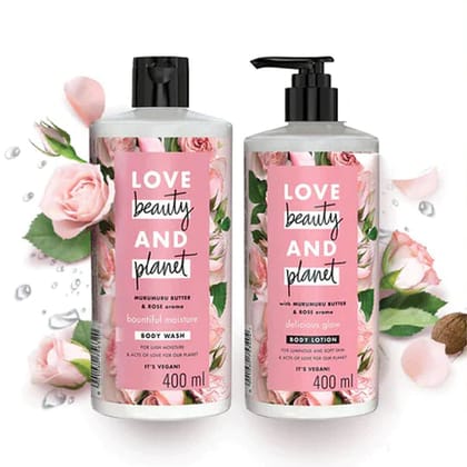  Body Wash & Lotion Combo - Murumuru Butter & Rose - (400ml + 400ml)