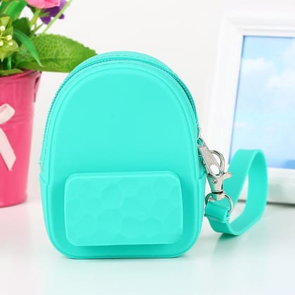 Lovely silicone earphone backpack portable handbag, handbag, handbag, purse, zero purse, children's candy color key bag manufacturer-Green