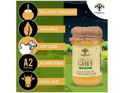 A2 Gir Cow ghee from A2 Milk Prepared by Traditional Bilona Method  - 200 Millilitre