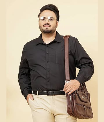 HARDSODA Poly Cotton Regular Fit Full Sleeves Men's Formal Shirt - Black ( Pack of 1 ) - None