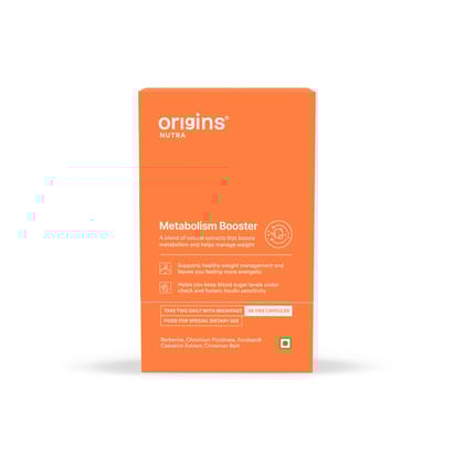 Origins Nutra Lean Metabolism Booster Capsules | Boosts Overall Metabolism, Improves Body Composition | Berberine, Capsaicin, Cinnamon Bark | GMP Certified | For Men & Women | 56 Capsules
