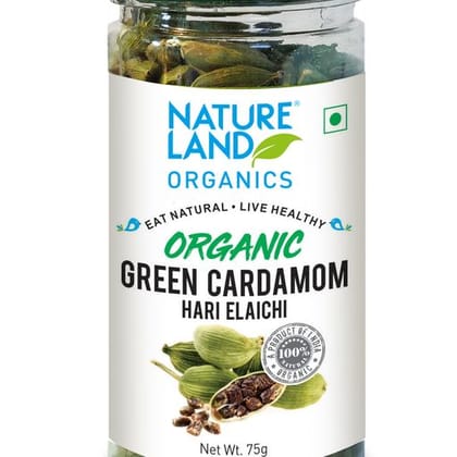 Natureland Organics Green Cardamom, 75 gm