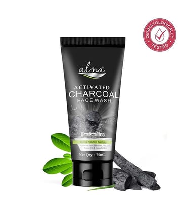 Alna Charcoal Face Wash 75ml Paraben Free , Pack of 1