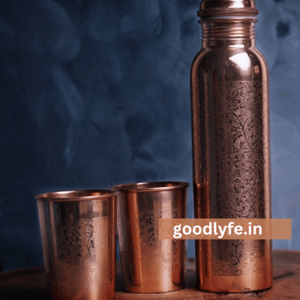 Upahaaram : Gift Set, COPPER BOTTLE WITH TWO SET OF GLASSES