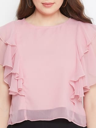 Blue Ruffles Tiered Top