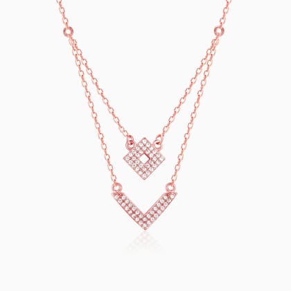 Rose Gold Trendy Layered Necklace