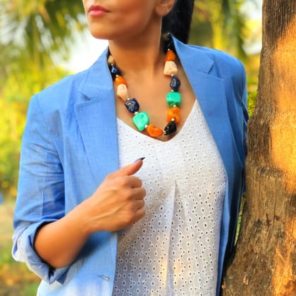 Color Cascade Statement Necklace