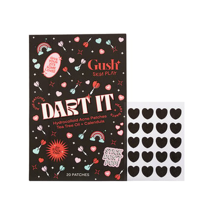 Gush Beauty Dart It Hydrocolloid Pimple Patches For Healing Acne, Zits And Blemishes - Black Heart