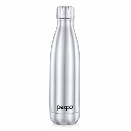 Pexpo Stainless Steel Hot and Cold Vacuum Insulated ISI Certified Flask, 500ml, Silver, Electro | Lightweight & Keeps Drinks Hot/Cold for 24+ Hours