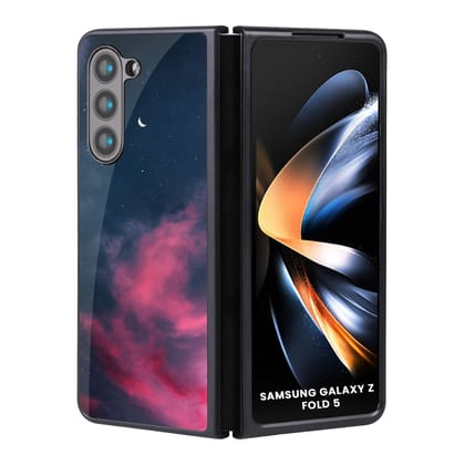 Moon Night Glass Case for Samsung Galaxy Z Fold5 5G