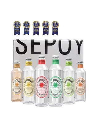 Sepoy & Co. Tonic & Ginger Indian Mint Grapefruit Elderflower Hibiscus Ginger Ale Tasting Box, 200 ml - Pack of 12|Low Calorie|100% Natural Ingredients|Flavoured & Aerated Drink