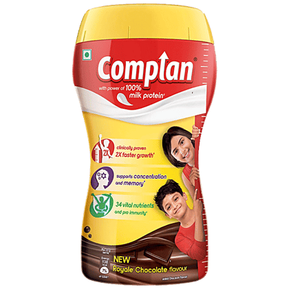 Complan Nutrition & Health Drink - 2X Faster Growth, 34 Vital Nutrients & Pro Immunity, Royale Chocolate, 1 kg Jar