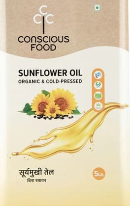 Conscious Food Sunflower Oil Cold Pressed 5ltr Organic