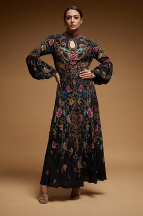 Black Color Halter Gown-XS