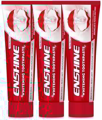 Enshine Whitening Toothpaste with Clove Mint Bromelain & Papaya Enzymes 100g ( Pack of 3 )
