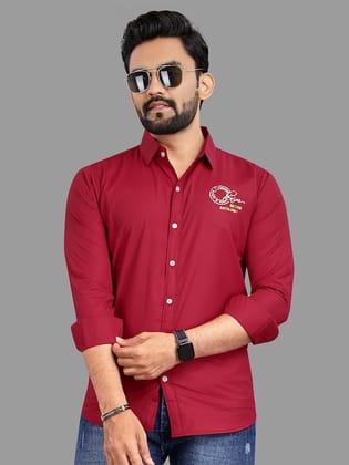 Relaxed Spread Collar Casual Shirt