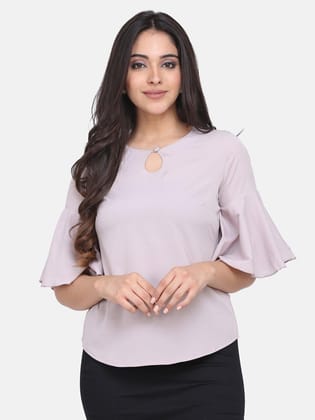 Poly Crepe Top - Dusty Pink-Standard Size / 2XL