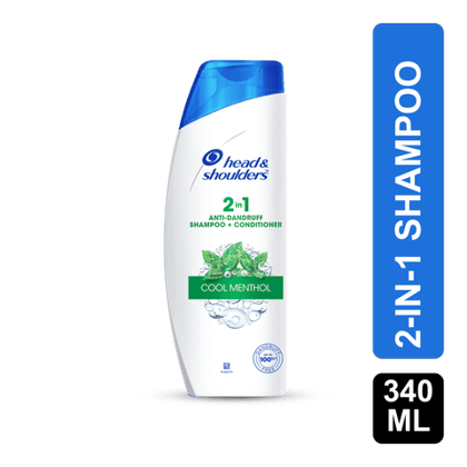 Head & Shoulders Shampoo + Conditioner - 2-In-1, Cool Menthol, 340 ml Bottle