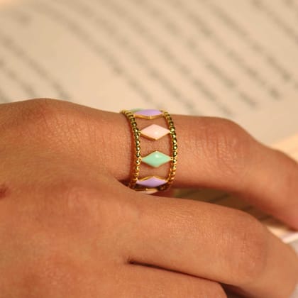 Spiked Colour Band Ring