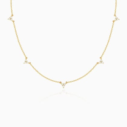 Golden Centre of Attention Triangle Necklace