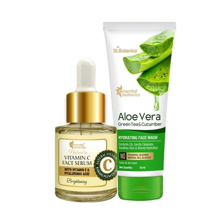 Cleanse & Glow Duo With Vitamin C Serum And Aloe Vera Face Wash