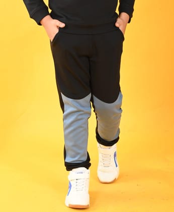 BLACK BLUE INTERLOCK BOYS JOGGER - BLACK-0-6 MONTHS / 1N / BLACK/BLUE
